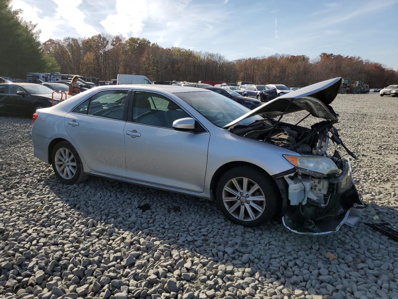 2014 Toyota Camry VIN 4T4BF1FK4ER380354 Copart auction photo, front end / side damage thumbnail 4