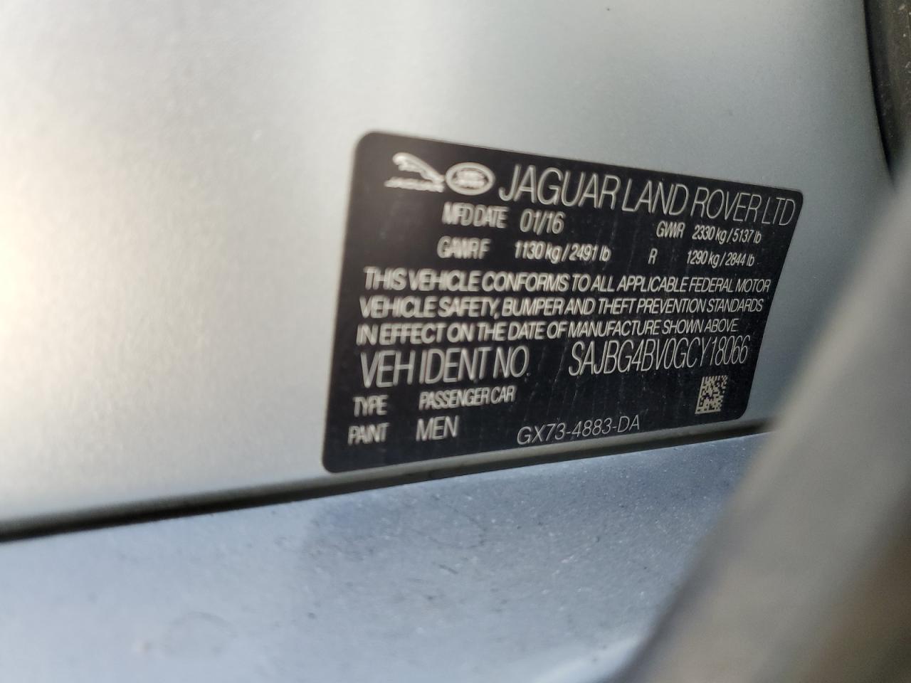 2016 Jaguar XF VIN SAJBG4BV0GCY18066 Copart auction photo, front end damage thumbnail 12