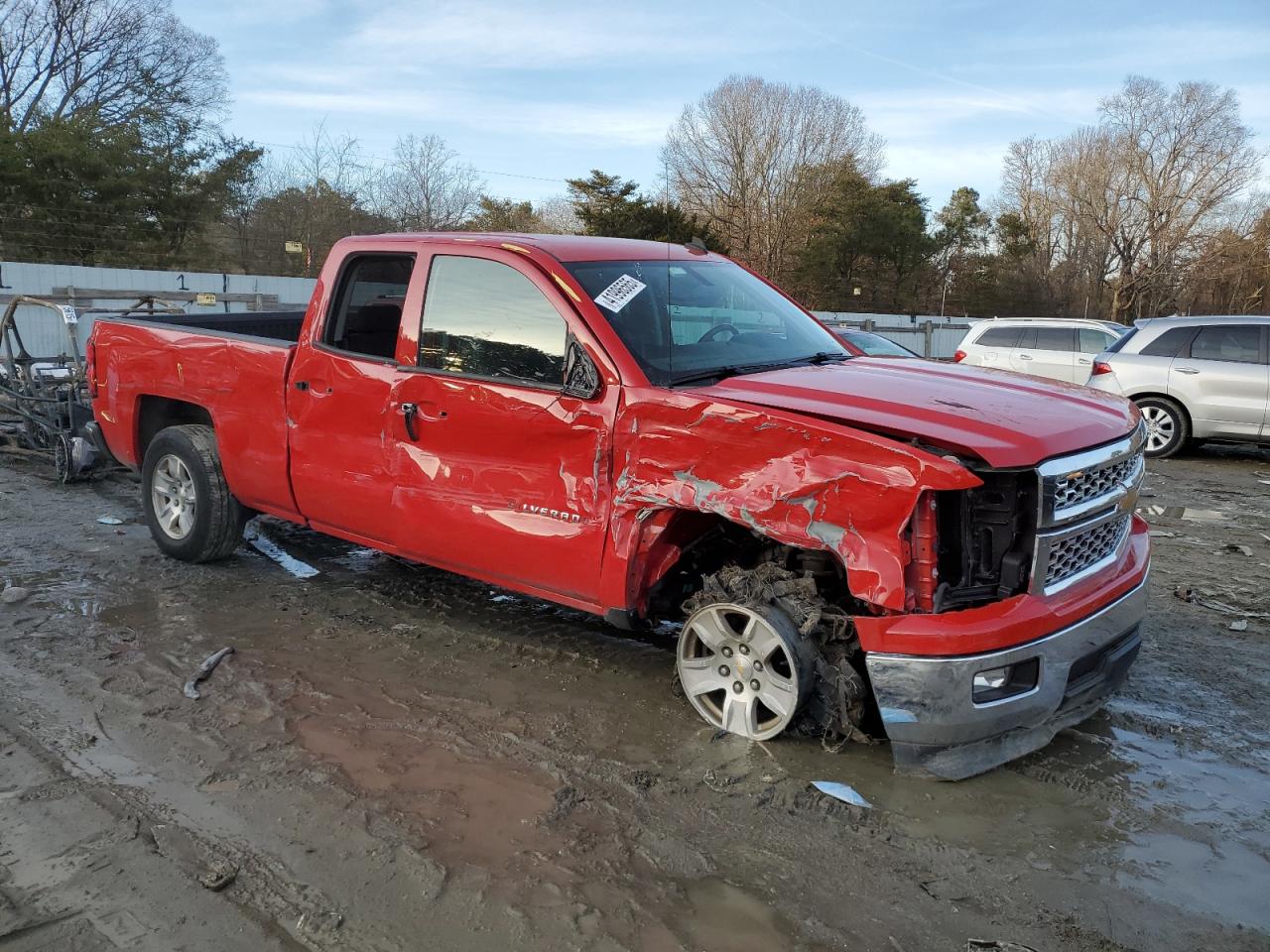 2014 Chevrolet Silverado VIN 1GCRCREH3EZ122212 Copart auction photo, front end / side damage thumbnail 4