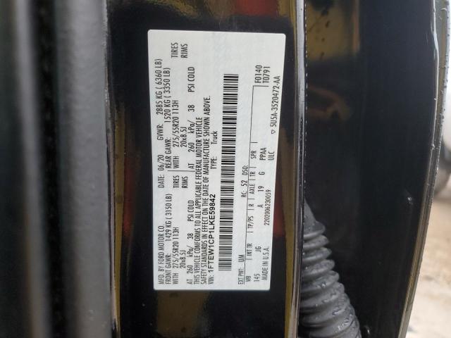 2020 Ford F-150 VIN 1FTEW1CP1LKE59842 Copart auction photo, side damage thumbnail 12