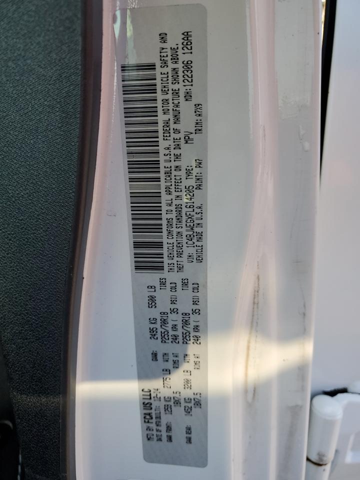 2015 Jeep Wrangler VIN 1C4BJWEGXFL614205 Copart auction photo, minor dent/scratches damage thumbnail 15