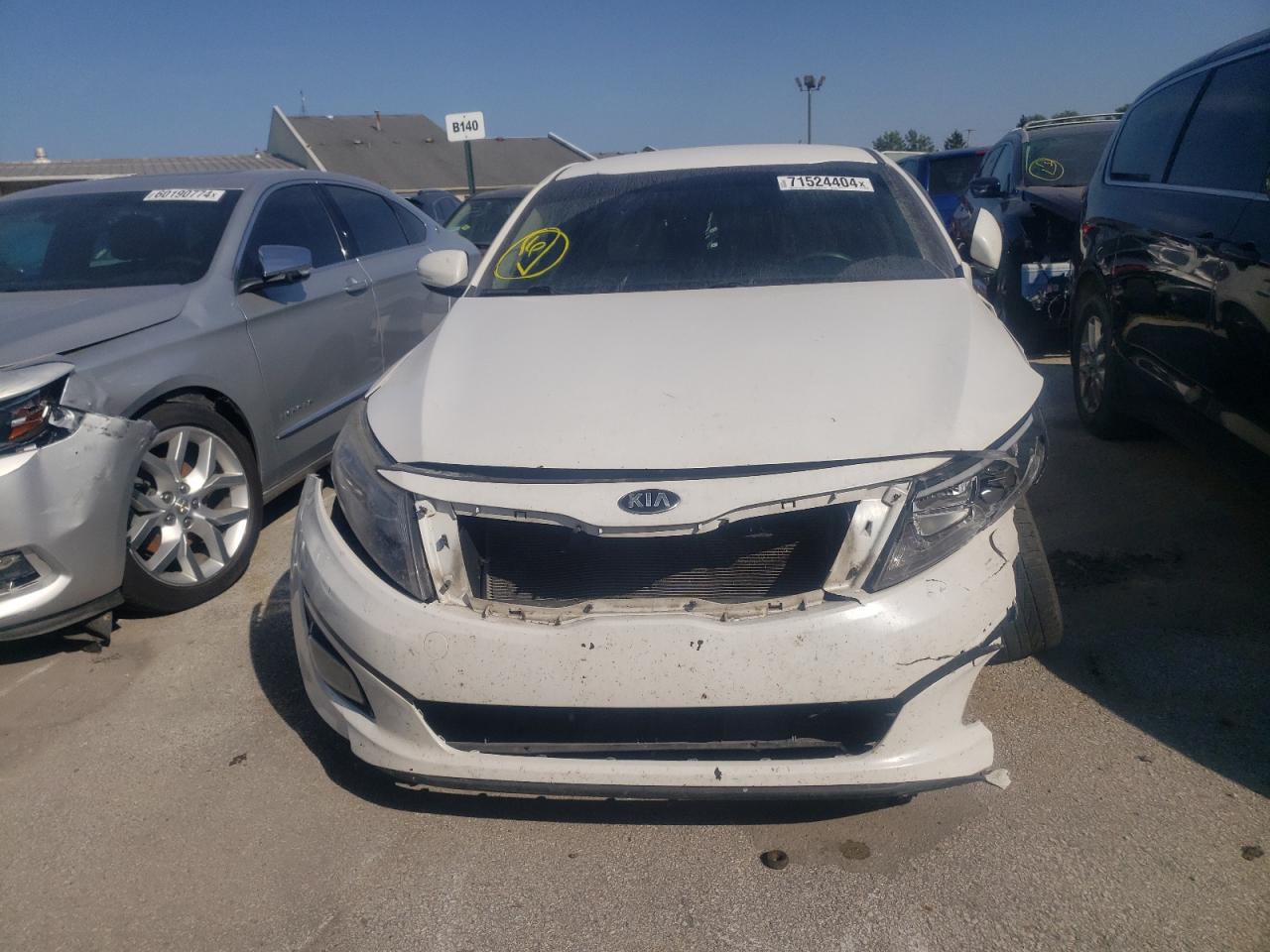 2015 KIA Optima VIN KNAGM4A78F5636745 Copart auction photo, front end / side damage thumbnail 5