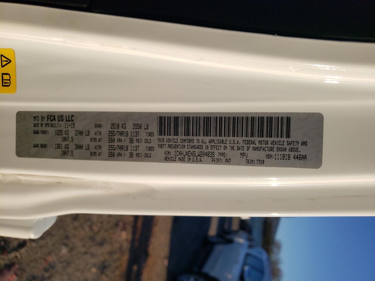 2020 Jeep Wrangler VIN 1C4HJXEN5LW204839 Copart auction photo, front end / minor dent/scratches damage thumbnail 15