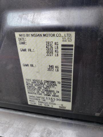 2016 Nissan Altima VIN 1N4AL3AP5GC116530 Copart auction photo, front end / side damage thumbnail 12