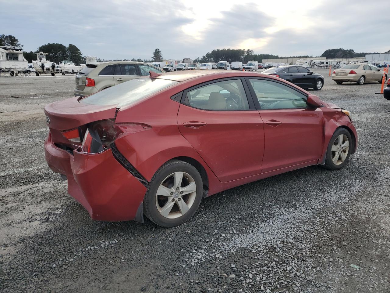 2013 Hyundai Elantra VIN KMHDH4AE1DU551351 Copart auction photo, rear end damage thumbnail 3
