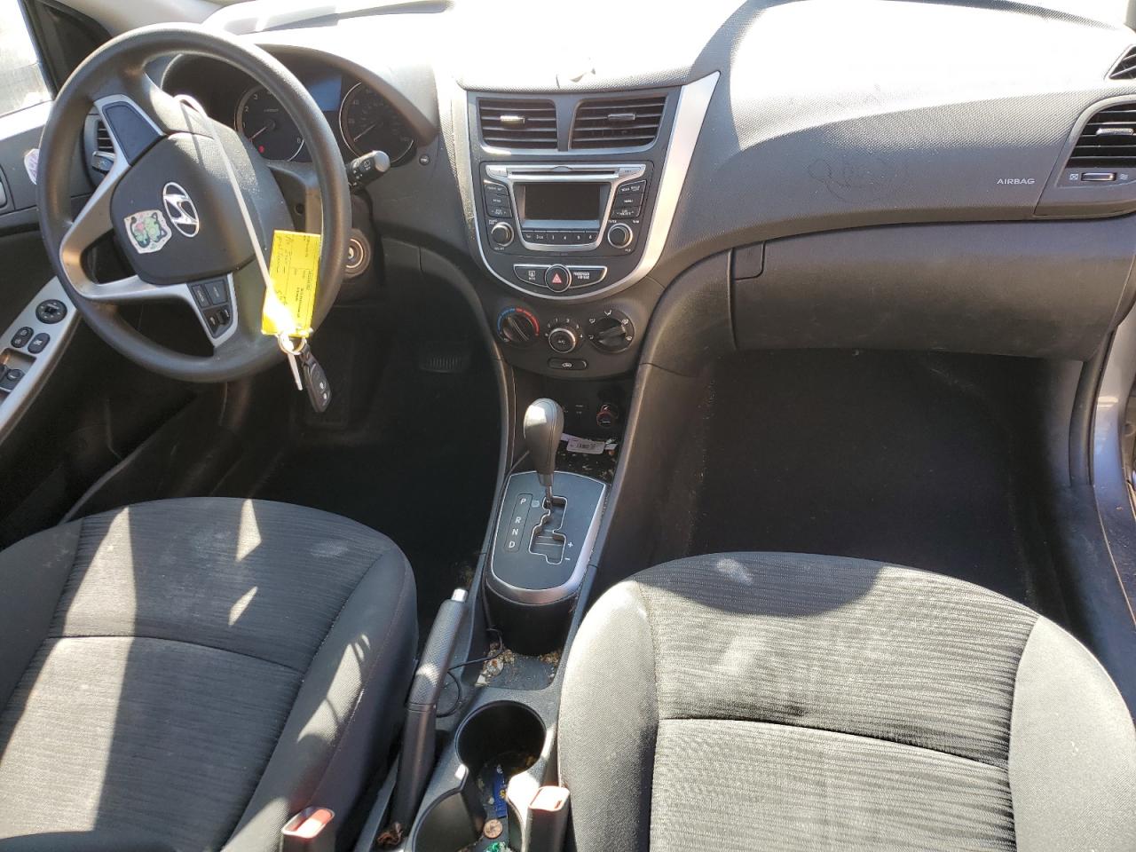 2015 Hyundai Accent VIN KMHCT5AEXFU231772 Copart auction photo, side / front end damage thumbnail 8