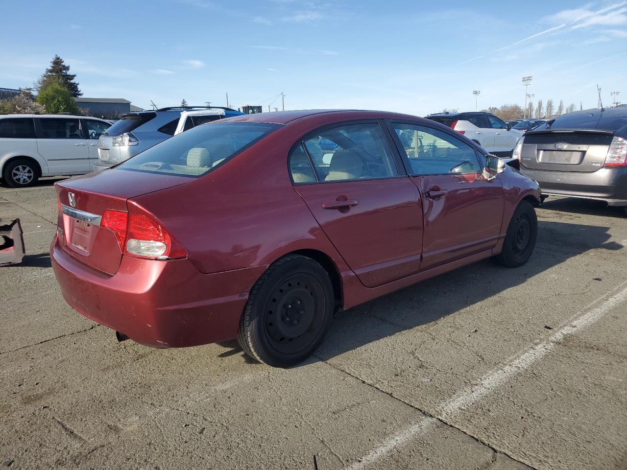 2010 Honda Civic VIN 2HGFA1F51AH587677 Copart auction photo, front end / side damage thumbnail 3
