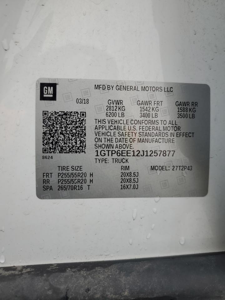 2018 GMC Canyon VIN 1GTP6EE12J1257877 Copart auction photo, rear end damage thumbnail 12