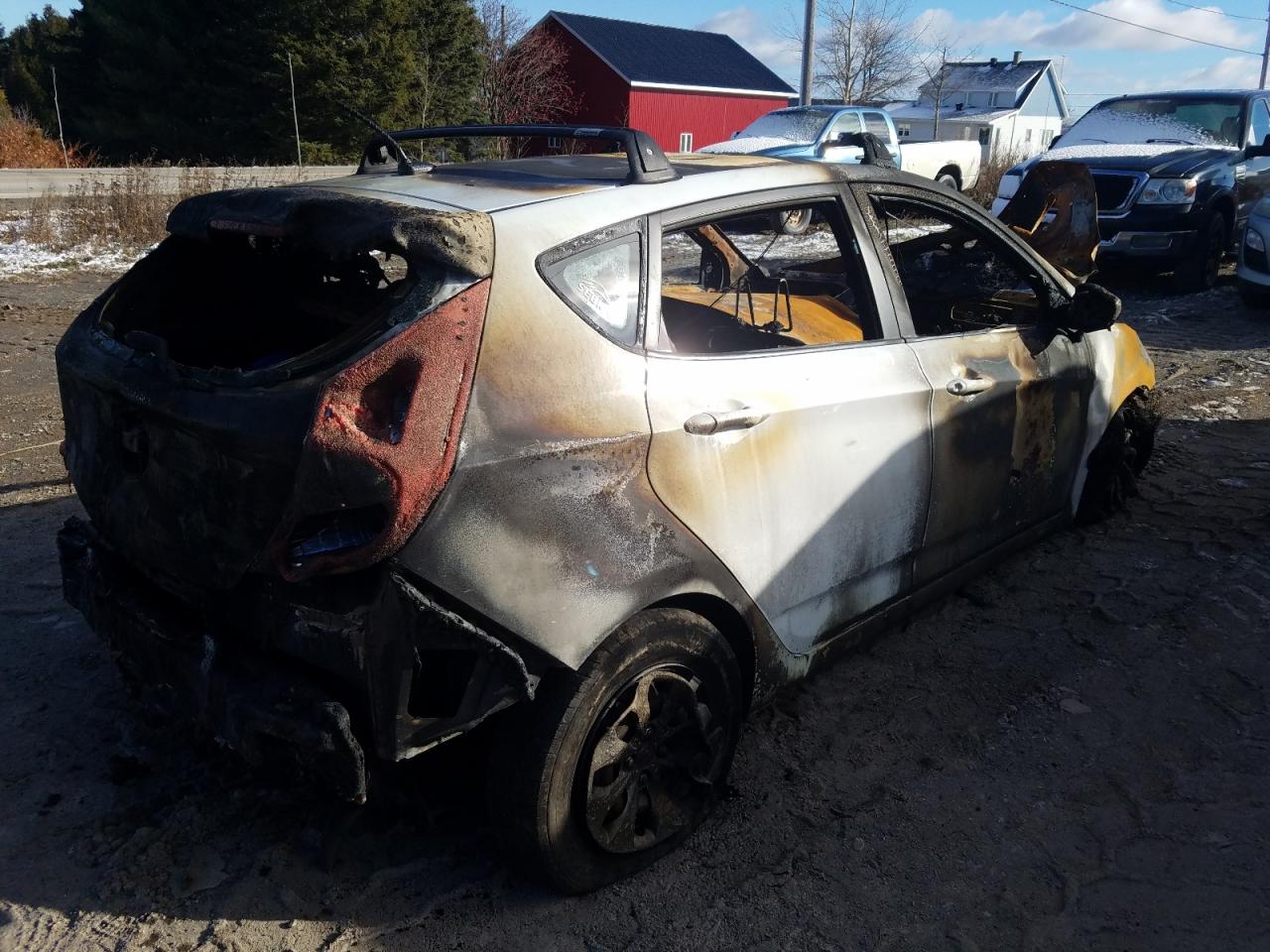 2017 Hyundai Accent VIN KMHCT5AE9HU367006 Copart auction photo, burn damage thumbnail 3