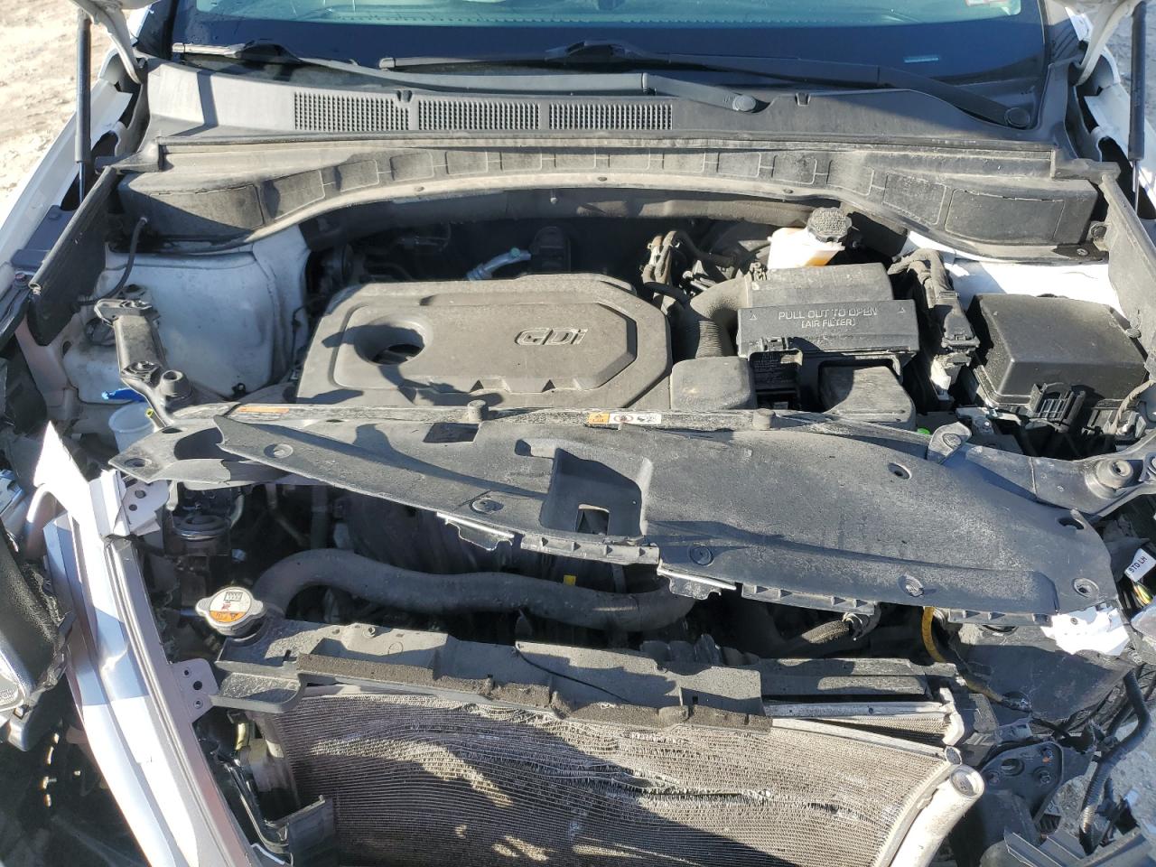 2017 Hyundai Santa Fe VIN 5XYZUDLB4HG414727 Copart auction photo, front end / side damage thumbnail 12