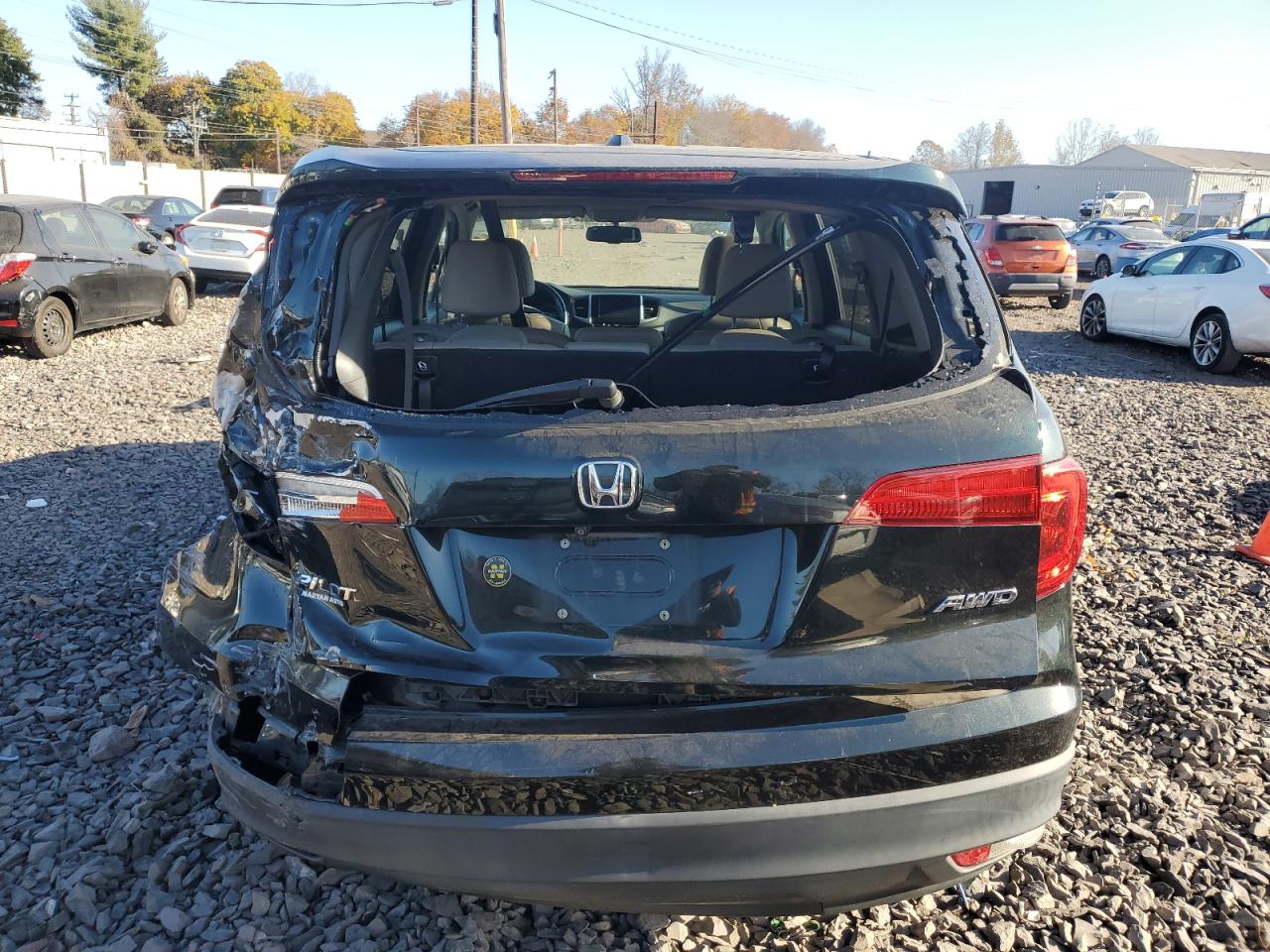 2016 Honda Pilot VIN 5FNYF6H5XGB095652 Copart auction photo, rear end / side damage thumbnail 6