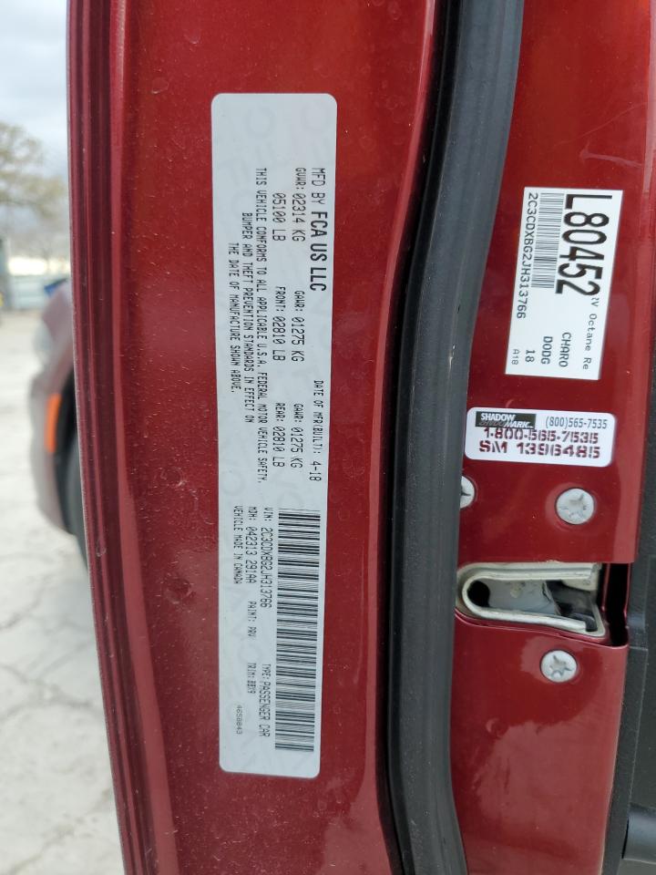 2018 Dodge Charger VIN 2C3CDXBG2JH313766 Copart auction photo, rear end damage thumbnail 13