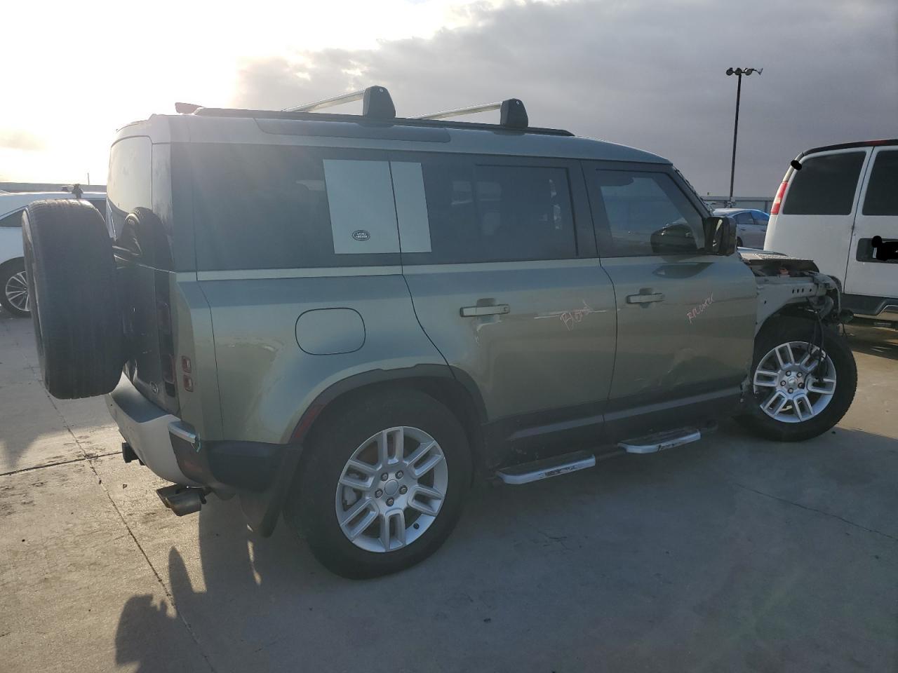 2021 Land Rover Defender VIN SALEK7RX6M2060683 Copart auction photo, front end / hail damage thumbnail 3