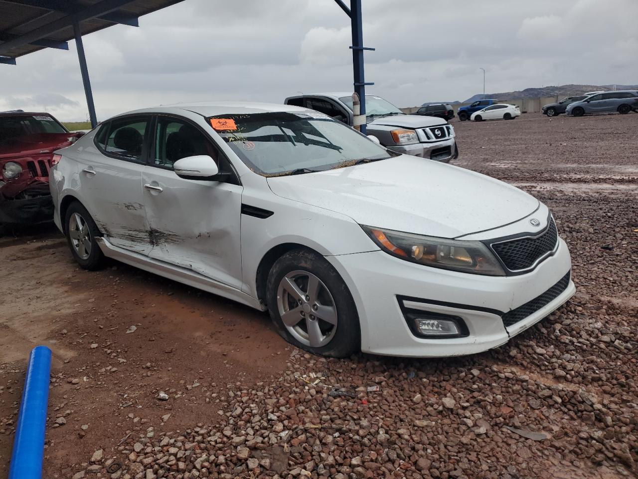 2015 KIA Optima VIN 5XXGM4A76FG518904 Copart auction photo, side / front end damage thumbnail 4