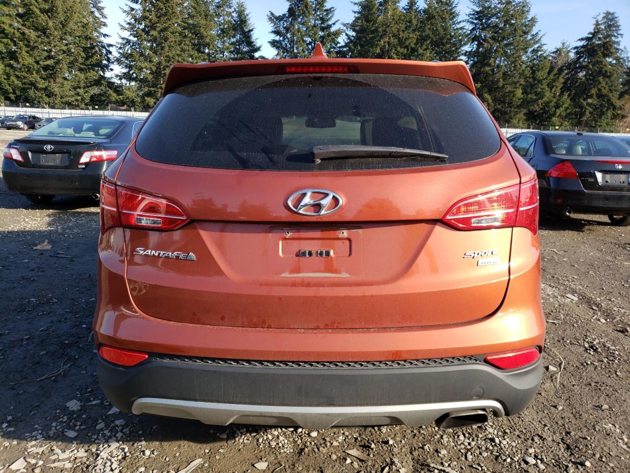 2014 Hyundai Santa Fe VIN 5XYZUDLB2EG231838 Copart auction photo, burn damage thumbnail 6