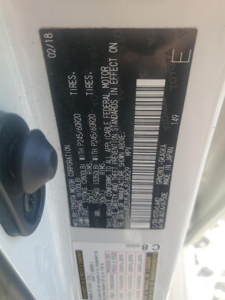 2018 Toyota 4Runner VIN JTEZU5JR5J5180629 Copart auction photo, front end / side damage thumbnail 13