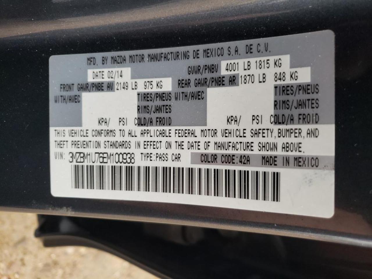 2014 Mazda 3 VIN 3MZBM1U76EM100938 Copart auction photo, front end / minor dent/scratches damage thumbnail 12