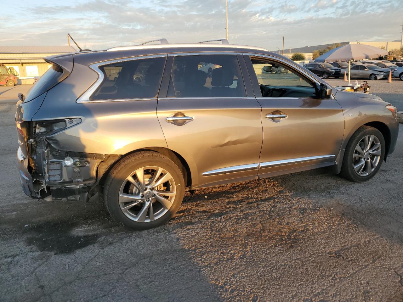 2015 Infiniti QX60 VIN 5N1AL0MN9FC547756 Copart auction photo, rear end / front end damage thumbnail 3