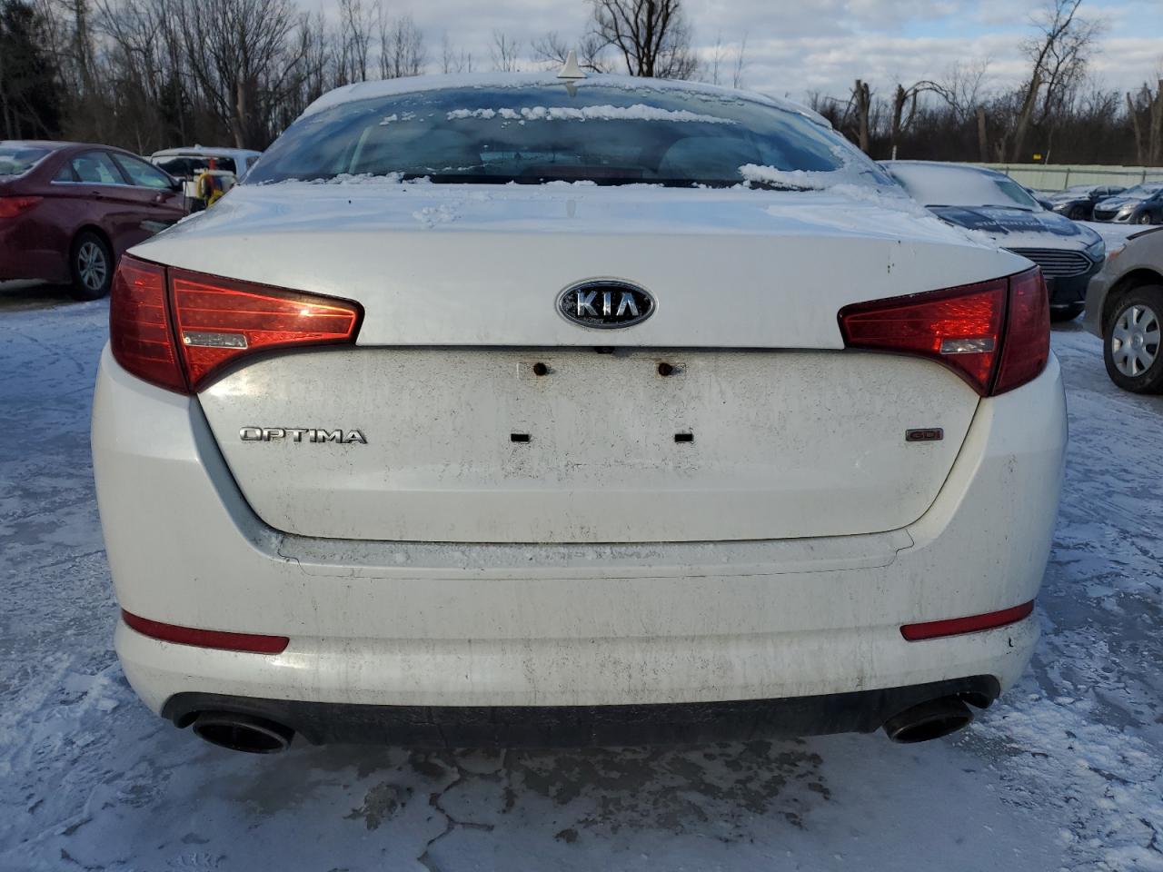 2011 KIA Optima VIN KNAGM4A76B5129174 Copart auction photo, front end / top/roof damage thumbnail 6
