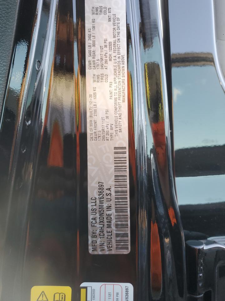 2021 Jeep Wrangler VIN 1C4HJXDN5MW636897 Copart auction photo, minor dent/scratches damage thumbnail 13