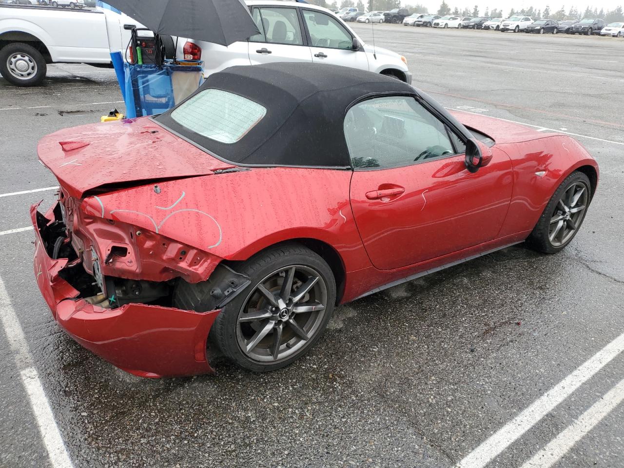 2016 Mazda MX-5 VIN JM1NDAD72G0117273 Copart auction photo, rear end damage thumbnail 3