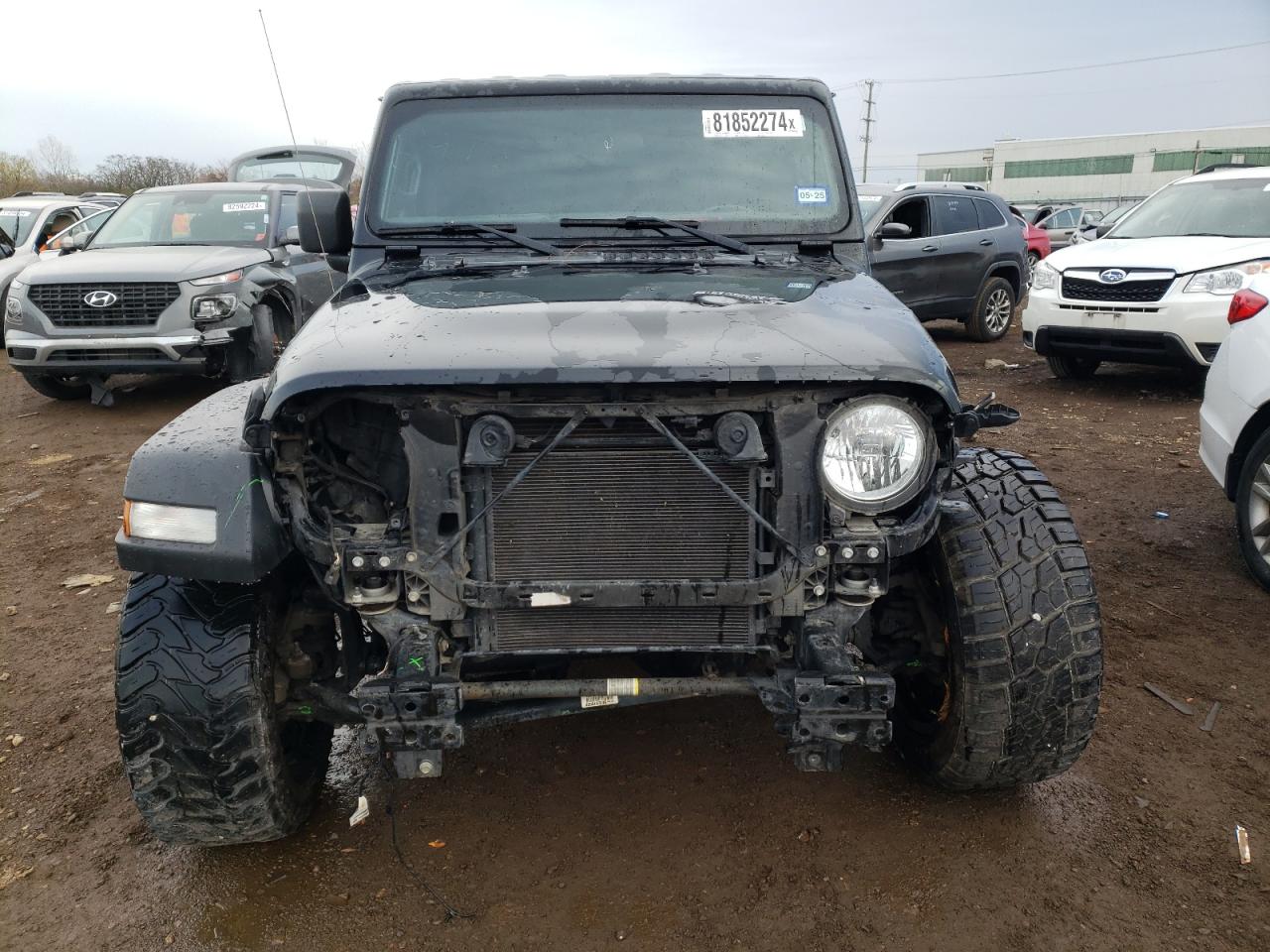 2021 Jeep Wrangler VIN 1C4HJXDN6MW645852 Copart auction photo, front end / side damage thumbnail 5