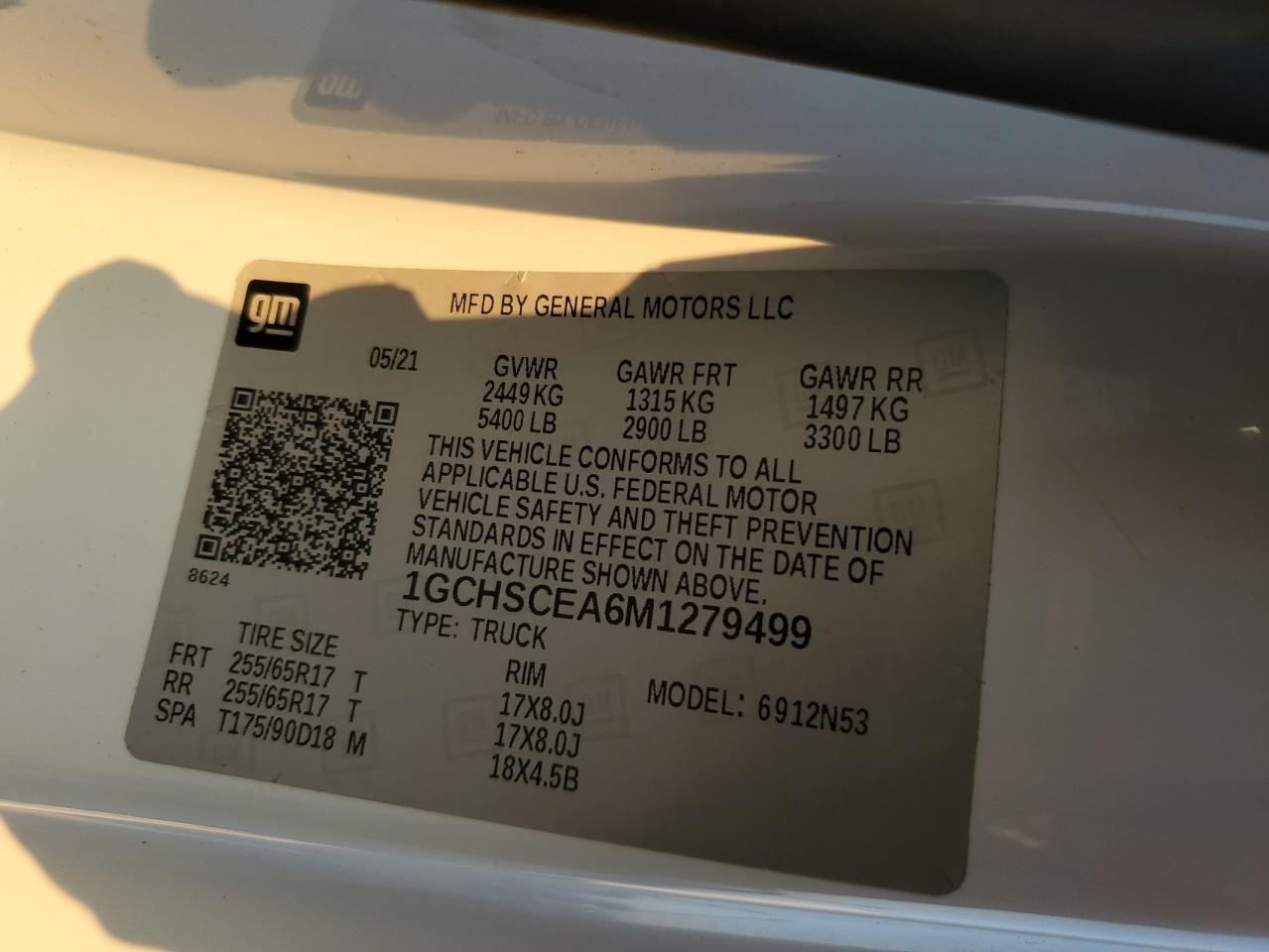 2021 Chevrolet Colorado VIN 1GCHSCEA6M1279499 Copart auction photo, front end damage thumbnail 15