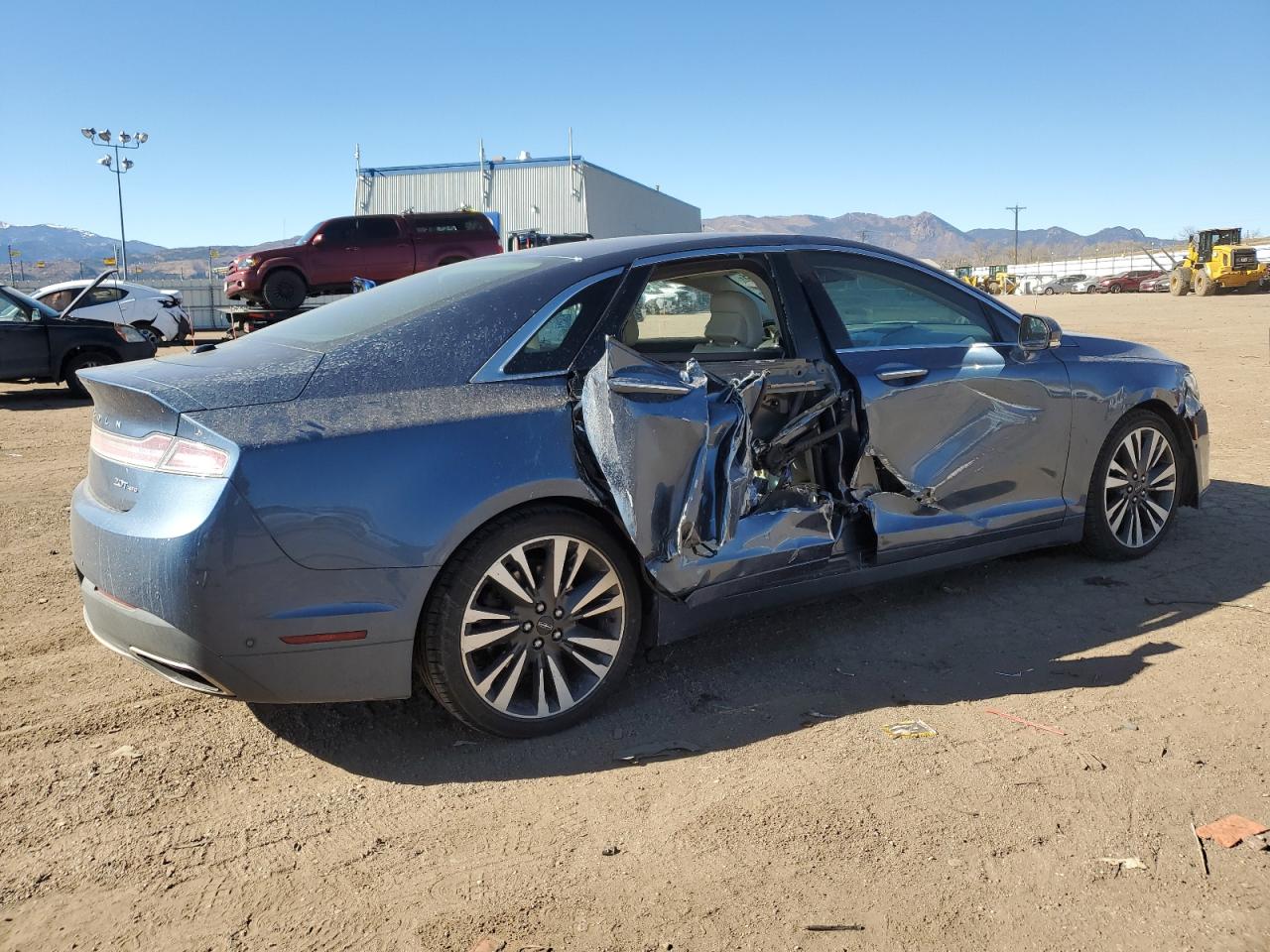 2019 Lincoln MKZ VIN 3LN6L5F90KR601475 Copart auction photo, side / front end damage thumbnail 3