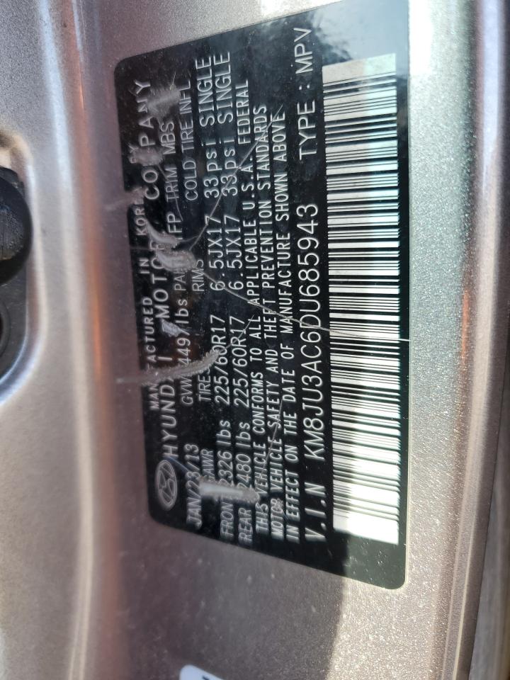 2013 Hyundai Tucson VIN KM8JU3AC6DU685943 Copart auction photo, front end damage thumbnail 12