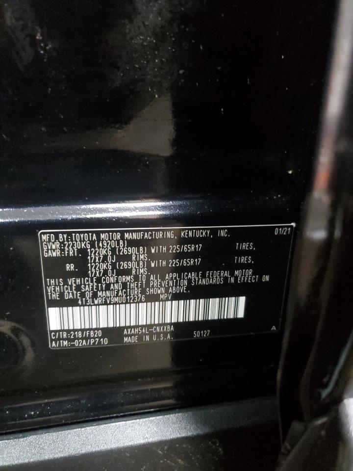 2021 Toyota RAV 4 VIN 4T3LWRFV9MU012376 Copart auction photo, rollover damage thumbnail 13