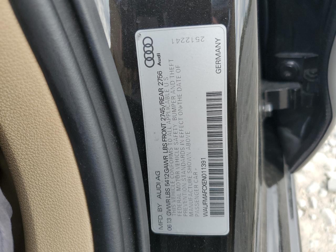 2014 Audi A6 VIN WAUFMAFCXEN011391 Copart auction photo, front end damage thumbnail 12