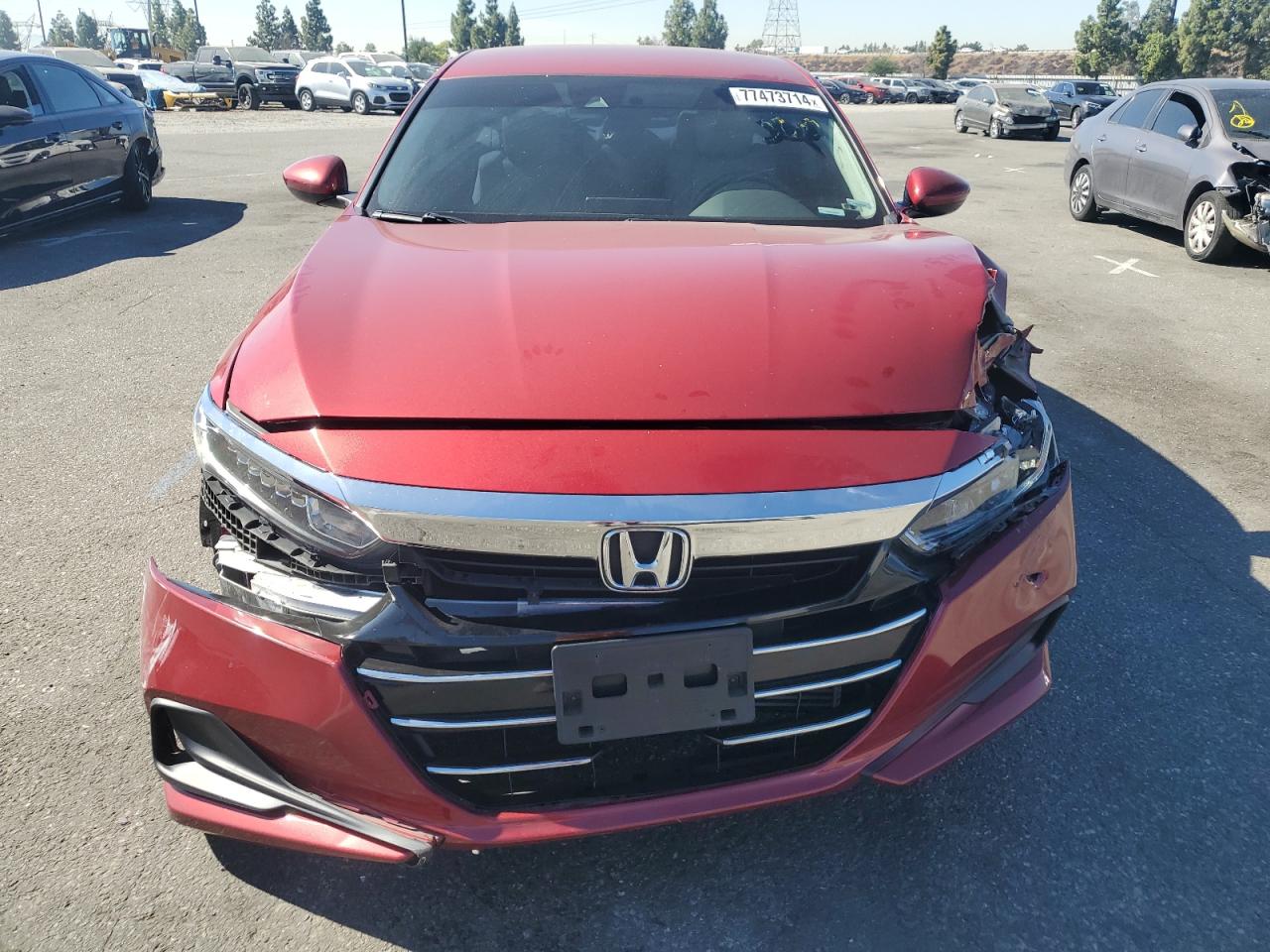 2022 Honda Accord VIN 1HGCV1F12NA021200 Copart auction photo, front end damage thumbnail 5