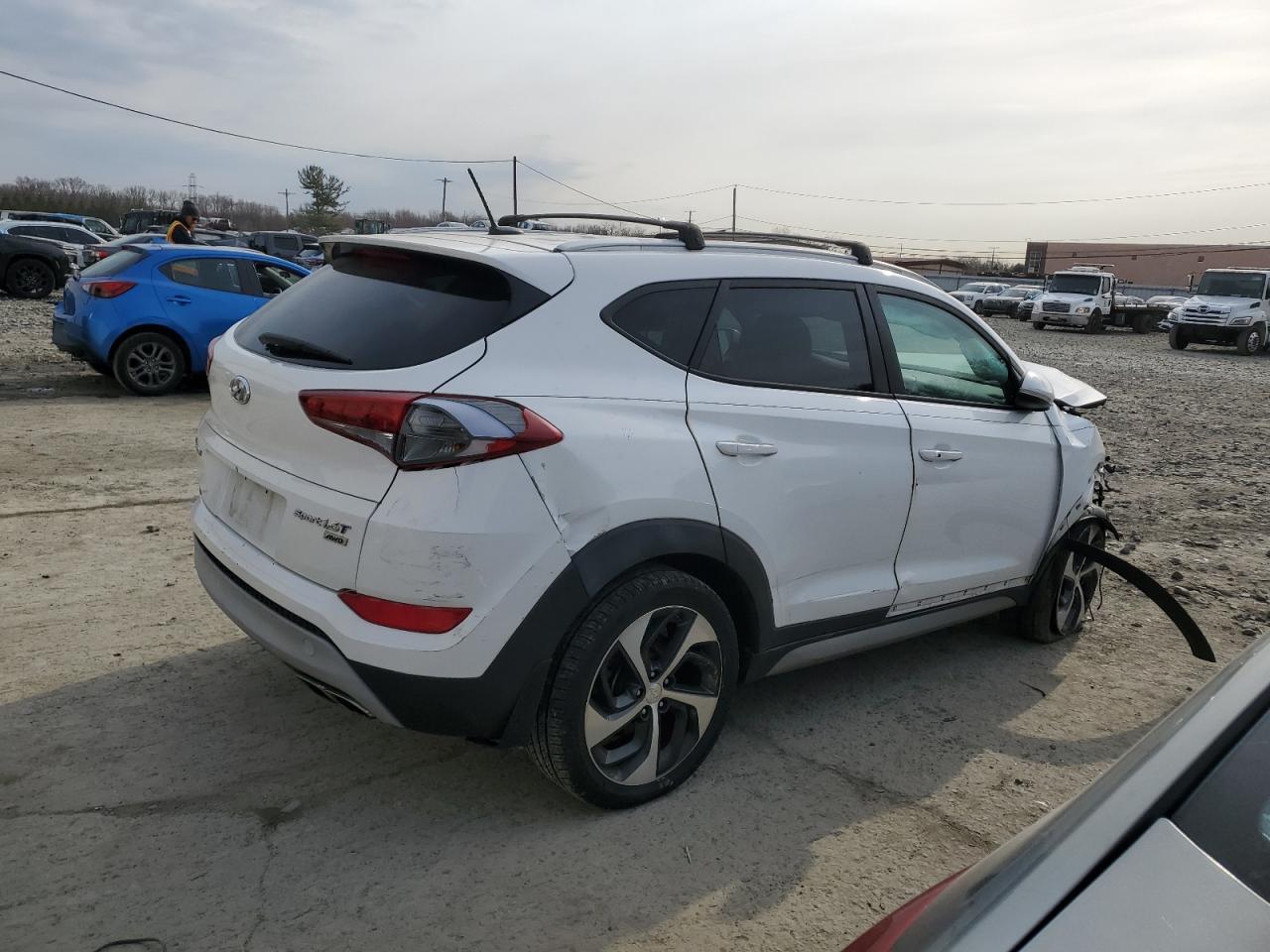 2017 Hyundai Tucson VIN KM8J3CA22HU279819 Copart auction photo, front end / rear end damage thumbnail 3