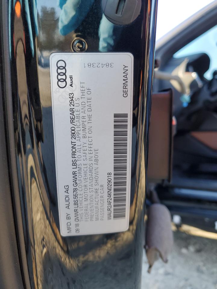 2019 Audi A7 VIN WAUR2AF24KN029018 Copart auction photo, rear end / front end damage thumbnail 13