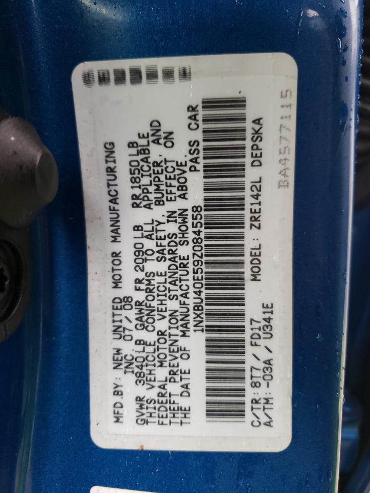 2009 Toyota Corolla VIN 1NXBU40E59Z084558 Copart auction photo, front end damage thumbnail 12