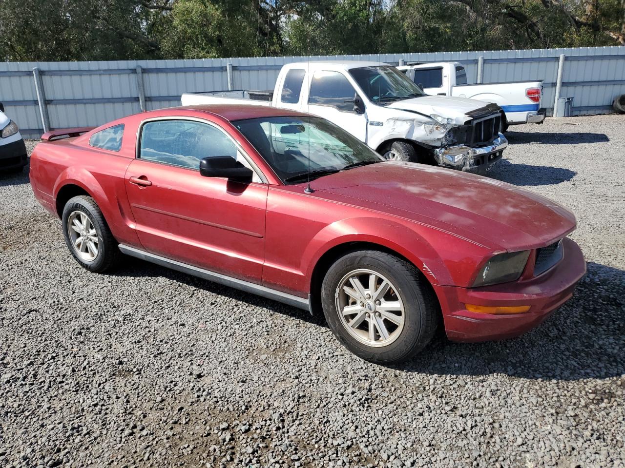 2007 Ford Mustang VIN 1ZVFT80N075265992 Copart auction photo, side / front end damage thumbnail 4