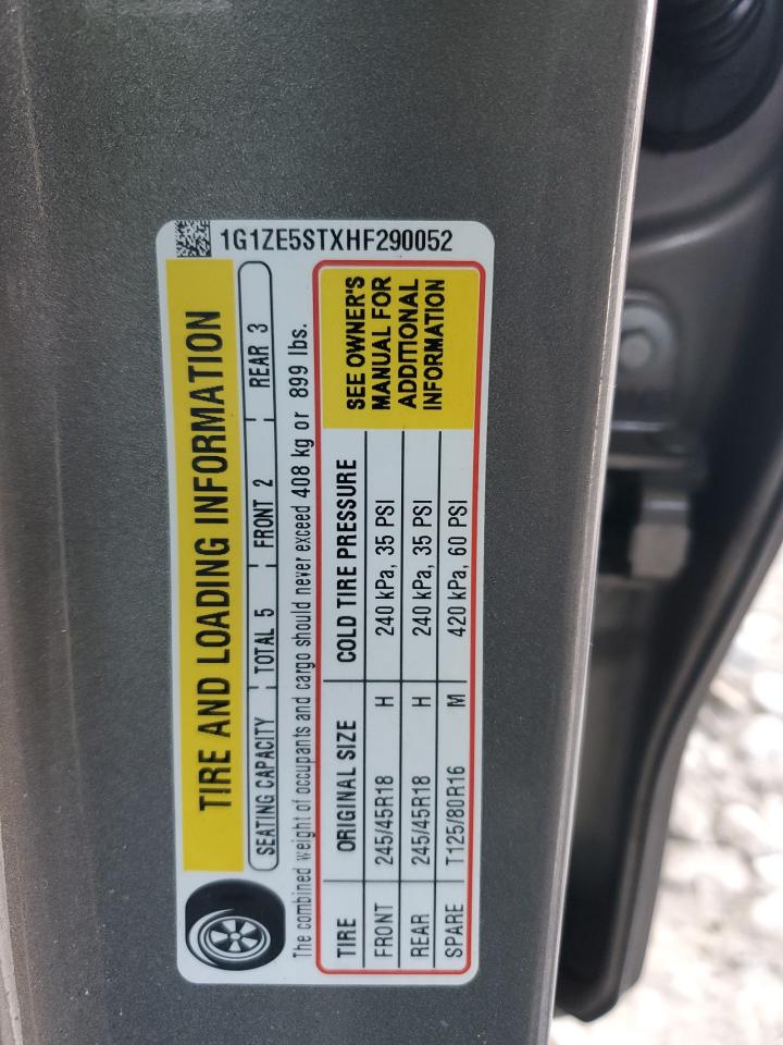 2017 Chevrolet Malibu VIN 1G1ZE5STXHF290052 Copart auction photo, front end / minor dent/scratches damage thumbnail 12
