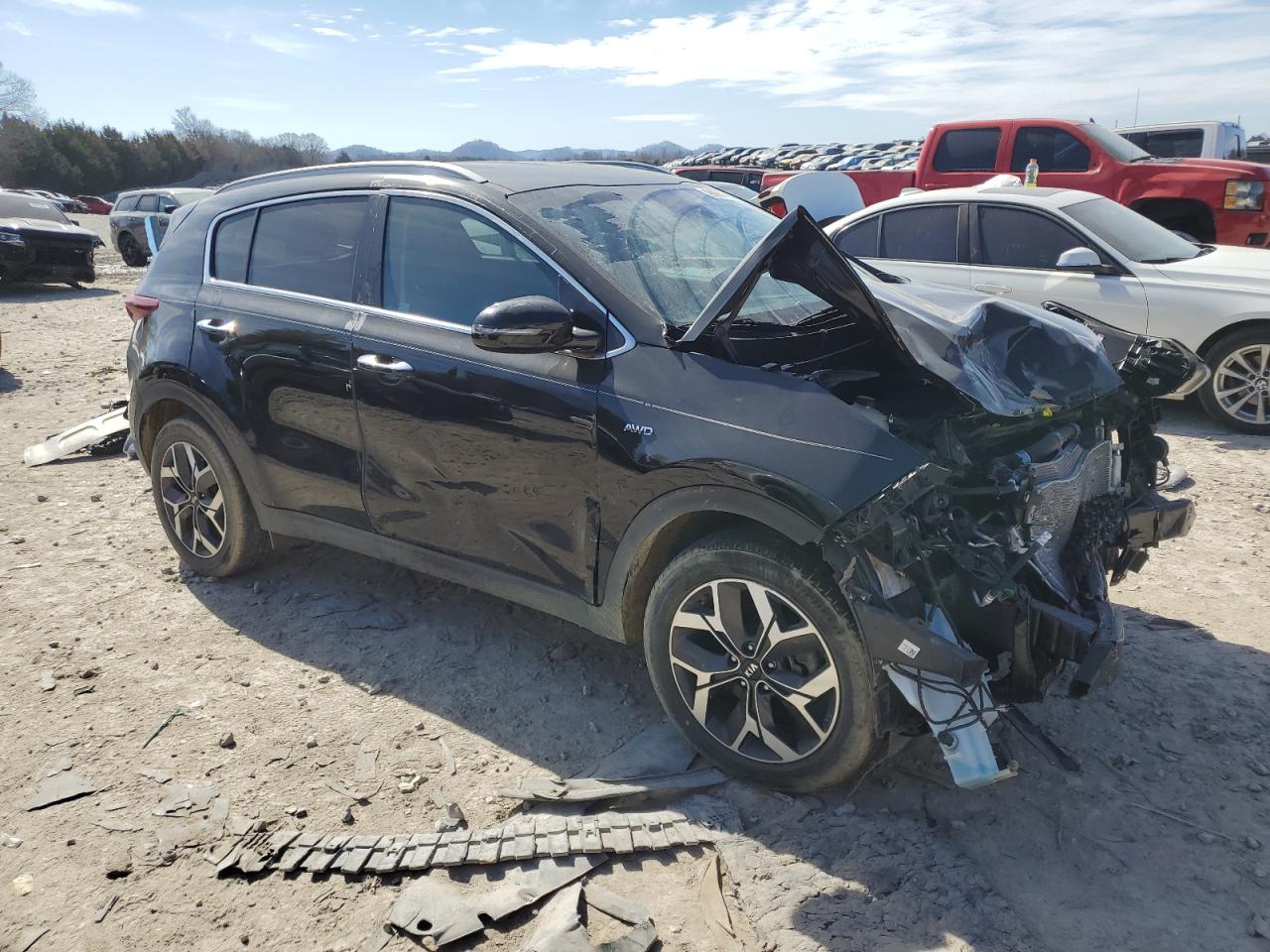 2021 KIA Sportage VIN KNDPNCAC1M7845334 Copart auction photo, front end damage thumbnail 4