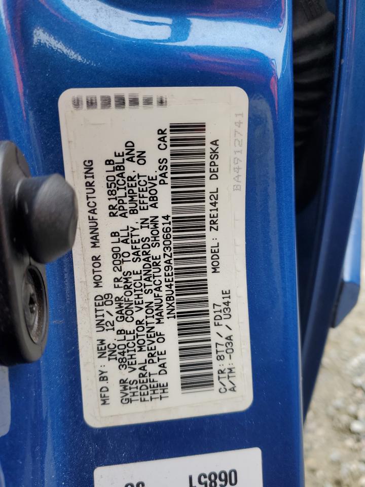 2010 Toyota Corolla VIN 1NXBU4EE9AZ306614 Copart auction photo, side / front end damage thumbnail 13