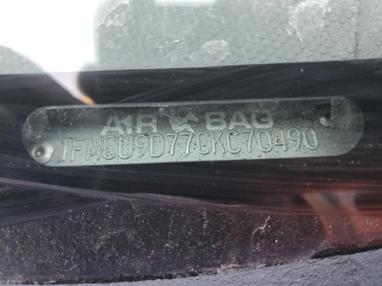 2012 Ford Escape VIN 1FMCU9D77CKC70490 Copart auction photo, front end damage thumbnail 12