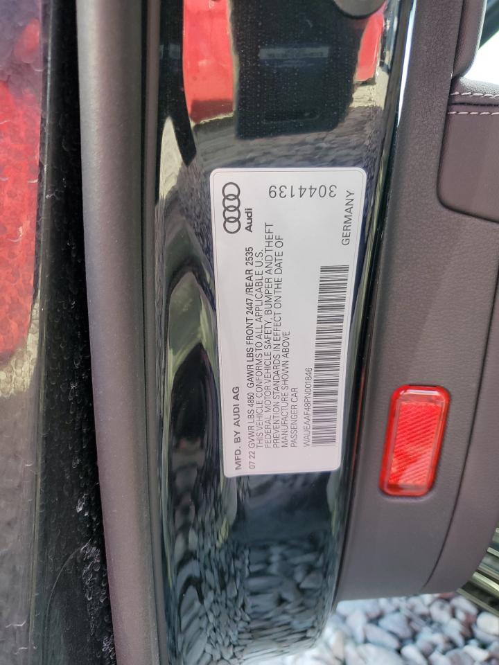 2023 Audi A4 VIN WAUEAAF48PN001846 Copart auction photo, minor dent/scratches damage thumbnail 12