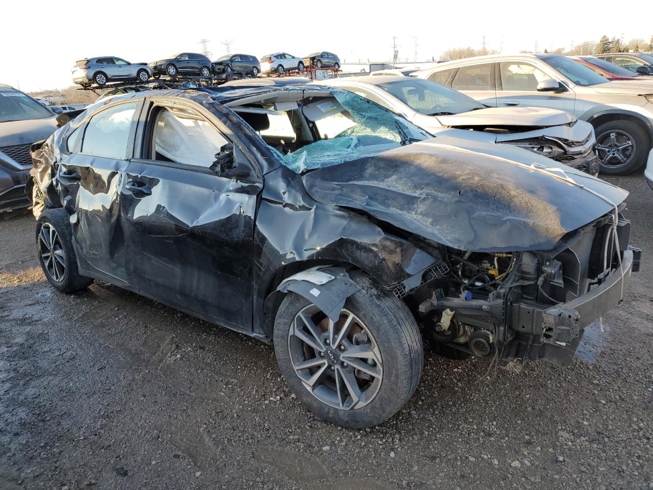 2023 KIA Forte VIN 3KPF24AD3PE598521 Copart auction photo, all over damage thumbnail 4