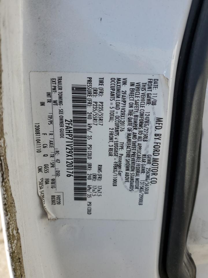 2009 Ford Crown Victoria VIN 2FAHP71V29X120176 Copart auction photo, rear end damage thumbnail 12
