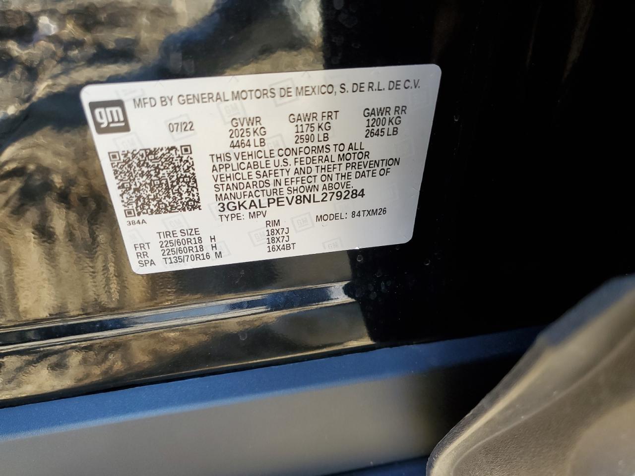 2022 GMC Terrain VIN 3GKALPEV8NL279284 Copart auction photo, front end / minor dent/scratches damage thumbnail 13