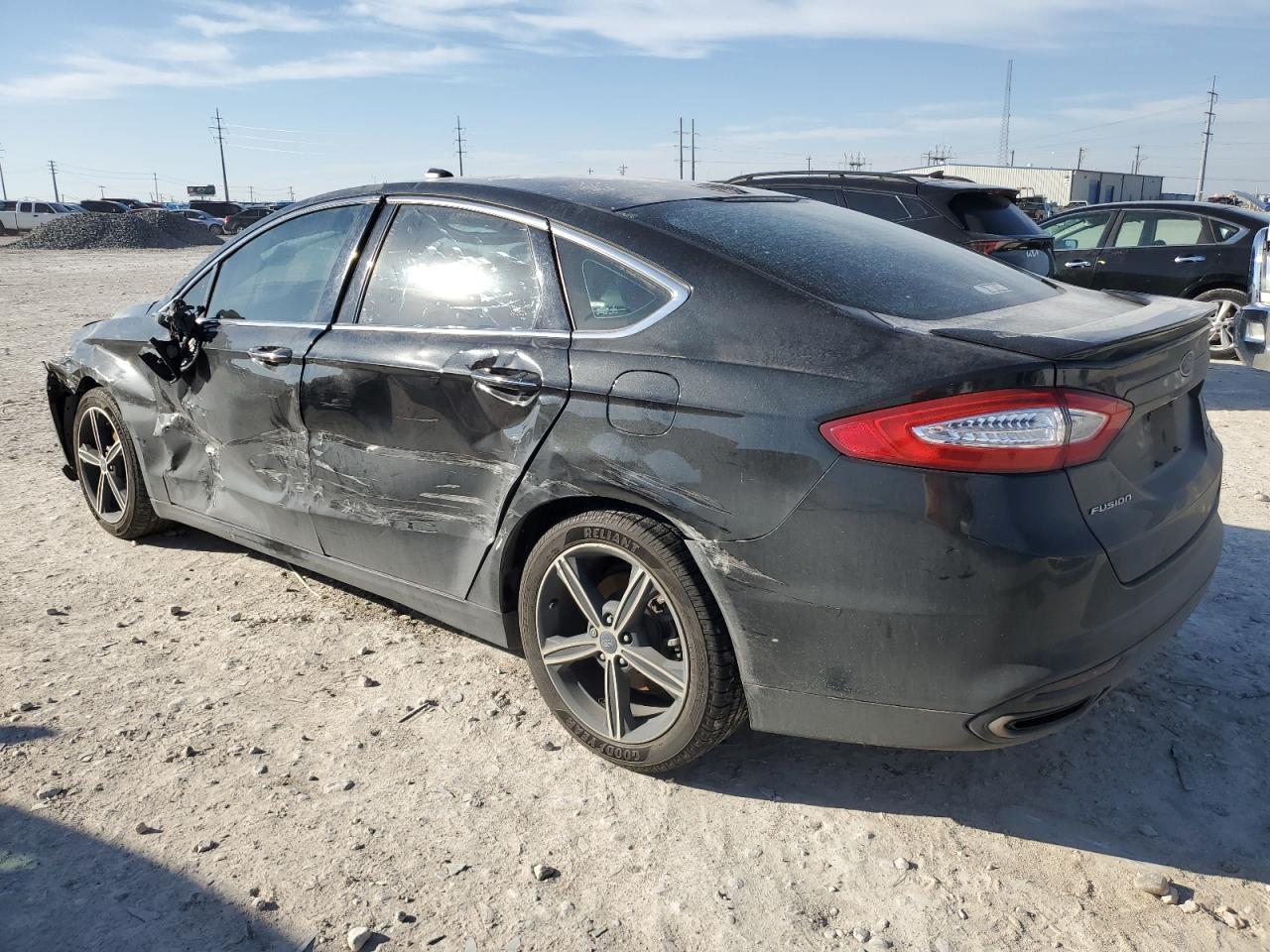 2015 Ford Fusion VIN 3FA6P0K90FR113107 Copart auction photo, side / front end damage thumbnail 2