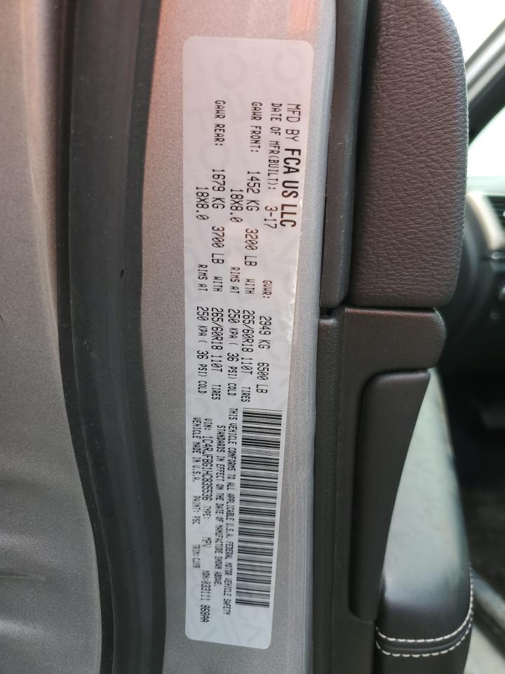 2017 Jeep Grand Cherokee VIN 1C4RJFBG1HC835536 Copart auction photo, water/flood damage thumbnail 7