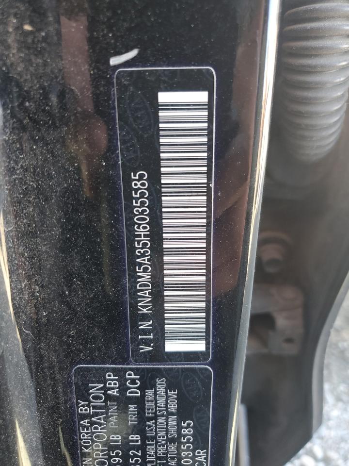2017 KIA Rio VIN KNADM5A35H6035585 Copart auction photo, front end damage thumbnail 12
