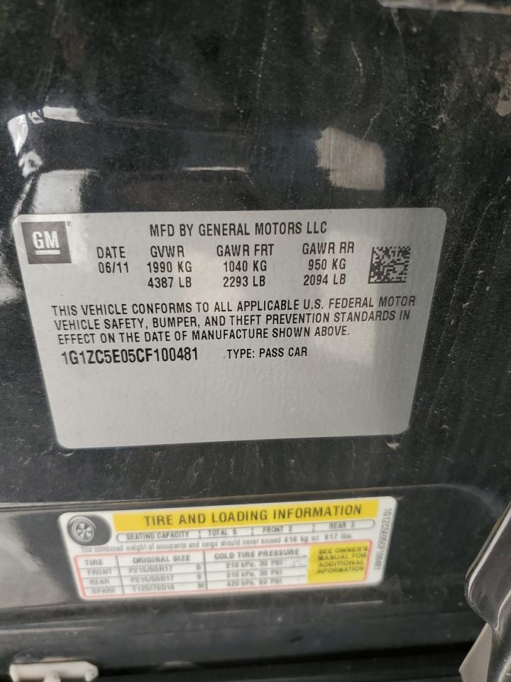 2012 Chevrolet Malibu VIN 1G1ZC5E05CF100481 Copart auction photo, all over damage thumbnail 12