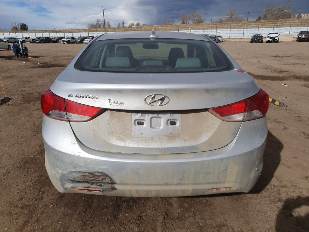 2013 Hyundai Elantra VIN KMHDH4AE2DU653774 Copart auction photo, vandalism damage thumbnail 6