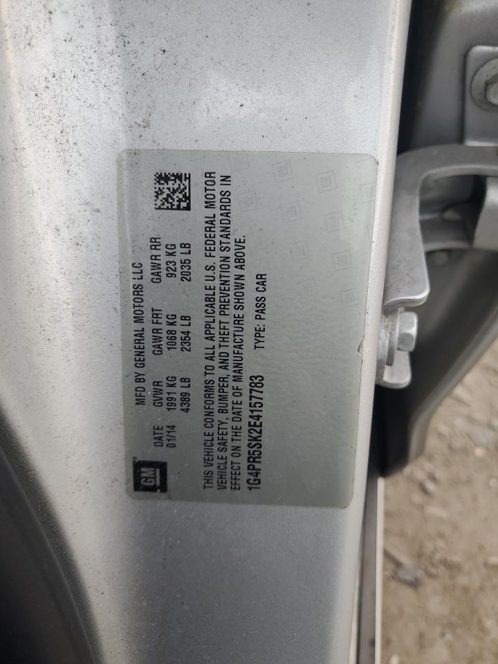 2014 Buick Verano VIN 1G4PR5SK2E4157783 Copart auction photo, front end / minor dent/scratches damage thumbnail 12
